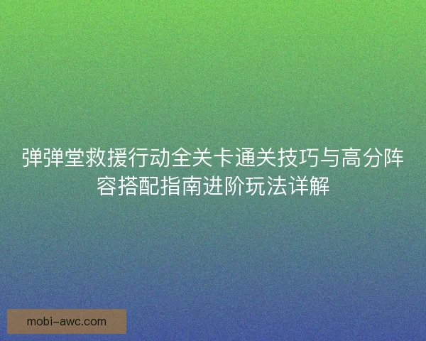 弹弹堂救援行动全关卡通关技巧与高分阵容搭配指南进阶玩法详解
